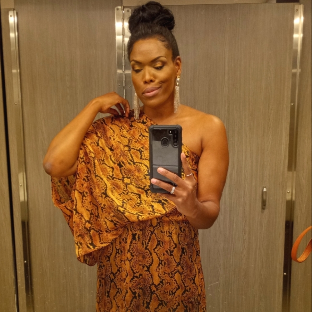 Fabulous Python Print One Shoulder Mini Dress 💫 New!